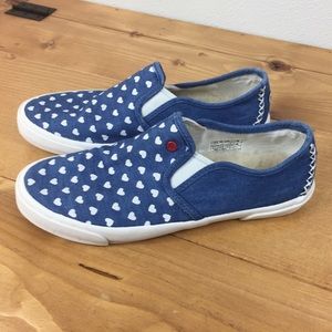 Ugg Heart Canvas Slip On Shoes Flats I Heart Ugg